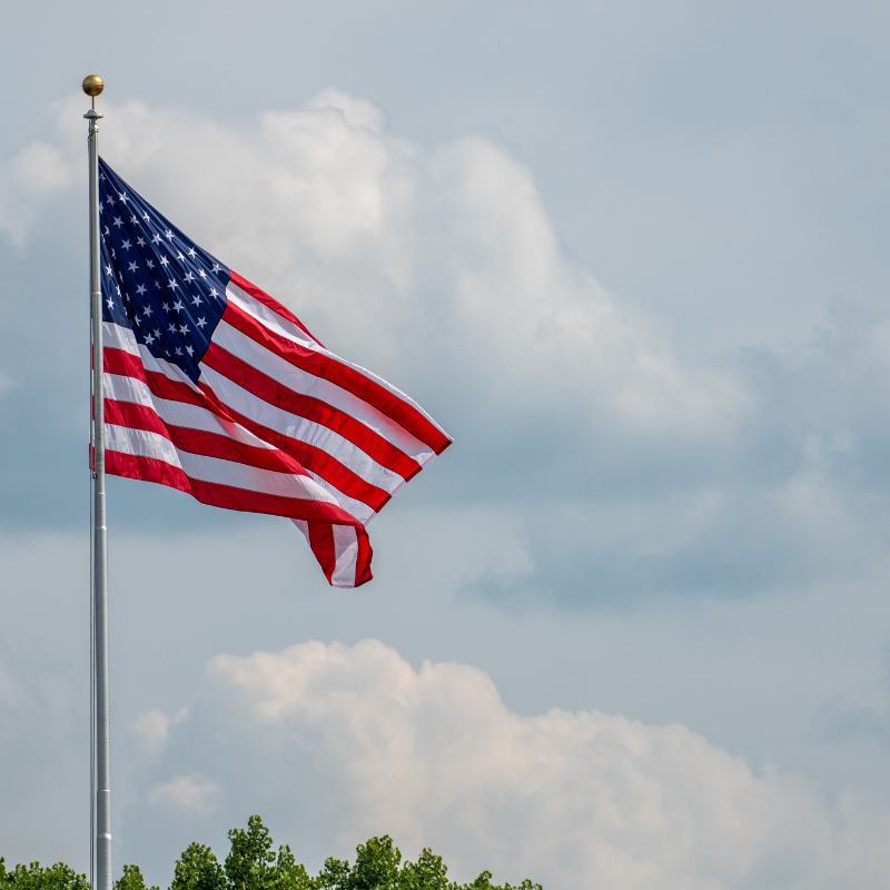 United States of America National Flag used in the page to build visual relevance to the page content on CUSMA work permit for US citizens.