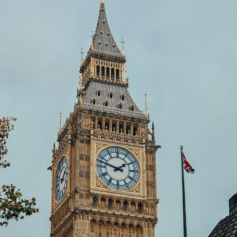 UK Big Ben With National Flag used in the page to build visual relevance to the page content on Canadian CUKTCA work permit program.