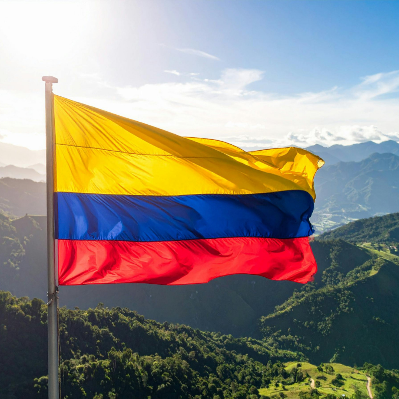 Colimbia flag, used to build relevance to the service page topic on Canada-Colombia Free Trade Agreement Work Permit.